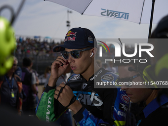 Diogo Moreira (10) of Brazil and of Italy and ltrans Racing Team Kalex during the race day of the Gran Premio GoPro de Aragon at Motorland A...