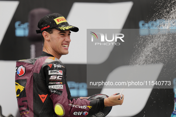 Tony Arbolino (14) of Italy and Elf Marc Vds Racing Team Kalex during the race day of the Gran Premio GoPro de Aragon at Motorland Aragon Ci...