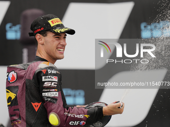 Tony Arbolino (14) of Italy and Elf Marc Vds Racing Team Kalex during the race day of the Gran Premio GoPro de Aragon at Motorland Aragon Ci...