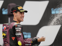 Tony Arbolino (14) of Italy and Elf Marc Vds Racing Team Kalex during the race day of the Gran Premio GoPro de Aragon at Motorland Aragon Ci...