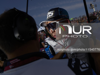 Raul Fernandez (25) of Spain and Trackhouse Racing during the race day of the Gran Premio GoPro de Aragon at Motorland Aragon Circuit on Sep...