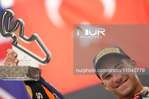 Deniz Oncu (53) of Turkey and Red Bull KTM Ajo Kalex during the race day of the Gran Premio GoPro de Aragon at Motorland Aragon Circuit on S...