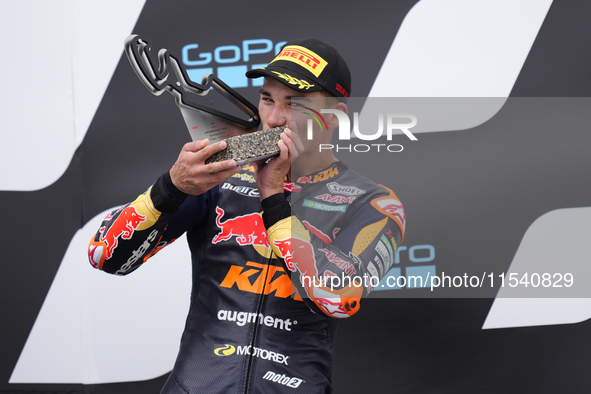 Deniz Oncu (53) of Turkey and Red Bull KTM Ajo Kalex during the race day of the Gran Premio GoPro de Aragon at Motorland Aragon Circuit on S...