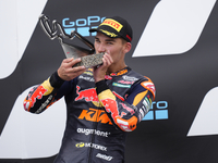 Deniz Oncu (53) of Turkey and Red Bull KTM Ajo Kalex during the race day of the Gran Premio GoPro de Aragon at Motorland Aragon Circuit on S...