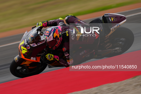 Tony Arbolino (14) of Italy and Elf Marc Vds Racing Team Kalex during the race day of the Gran Premio GoPro de Aragon at Motorland Aragon Ci...