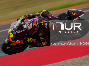 Tony Arbolino (14) of Italy and Elf Marc Vds Racing Team Kalex during the race day of the Gran Premio GoPro de Aragon at Motorland Aragon Ci...