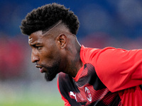 Emerson Royal of AC Milan looks on during the Serie A Enilive match between SS Lazio and AC Milan at Stadio Olimpico on Aug 31, 2024 in Rome...