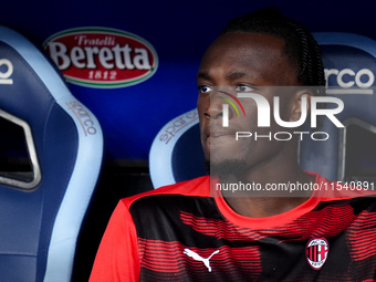 Tammy Abraham of AC Milan looks on during the Serie A Enilive match between SS Lazio and AC Milan at Stadio Olimpico on Aug 31, 2024 in Rome...