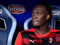 Tammy Abraham of AC Milan looks on during the Serie A Enilive match between SS Lazio and AC Milan at Stadio Olimpico on Aug 31, 2024 in Rome...