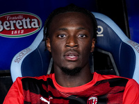 Tammy Abraham of AC Milan looks on during the Serie A Enilive match between SS Lazio and AC Milan at Stadio Olimpico on Aug 31, 2024 in Rome...