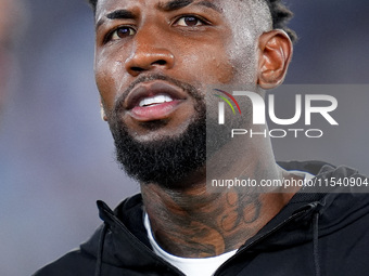 Emerson Royal of AC Milan looks on during the Serie A Enilive match between SS Lazio and AC Milan at Stadio Olimpico on Aug 31, 2024 in Rome...