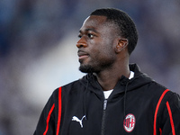 Youssouf Fofana of AC Milan looks on during the Serie A Enilive match between SS Lazio and AC Milan at Stadio Olimpico on Aug 31, 2024 in Ro...