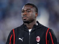 Youssouf Fofana of AC Milan looks on during the Serie A Enilive match between SS Lazio and AC Milan at Stadio Olimpico on Aug 31, 2024 in Ro...