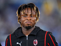 Samuel Chukwueze of AC Milan looks on during the Serie A Enilive match between SS Lazio and AC Milan at Stadio Olimpico on Aug 31, 2024 in R...