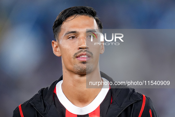 Tijjani Reijnders of AC Milan looks on during the Serie A Enilive match between SS Lazio and AC Milan at Stadio Olimpico on Aug 31, 2024 in...