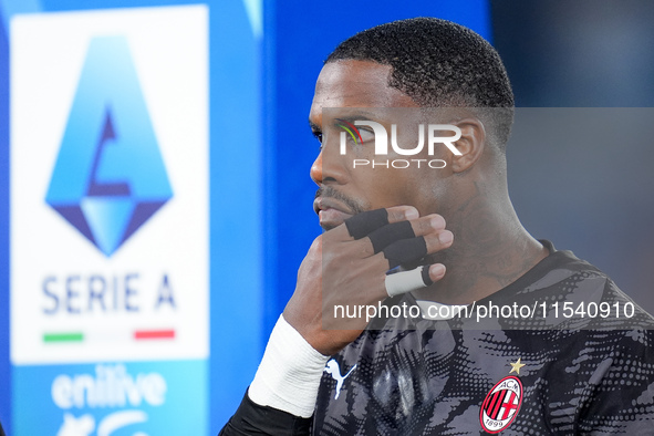 Mike Maignan of AC Milan looks on during the Serie A Enilive match between SS Lazio and AC Milan at Stadio Olimpico on Aug 31, 2024 in Rome,...