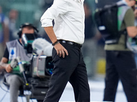 Paulo Fonseca head coach of AC Milan looks on during the Serie A Enilive match between SS Lazio and AC Milan at Stadio Olimpico on Aug 31, 2...