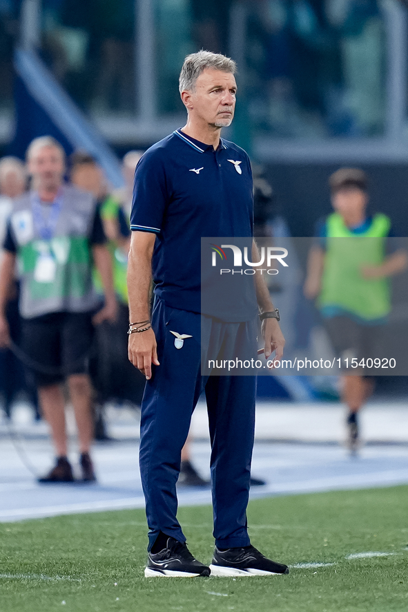 Marco Baroni head coach of SS Lazio looks on during the Serie A Enilive match between SS Lazio and AC Milan at Stadio Olimpico on Aug 31, 20...