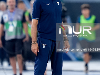 Marco Baroni head coach of SS Lazio looks on during the Serie A Enilive match between SS Lazio and AC Milan at Stadio Olimpico on Aug 31, 20...