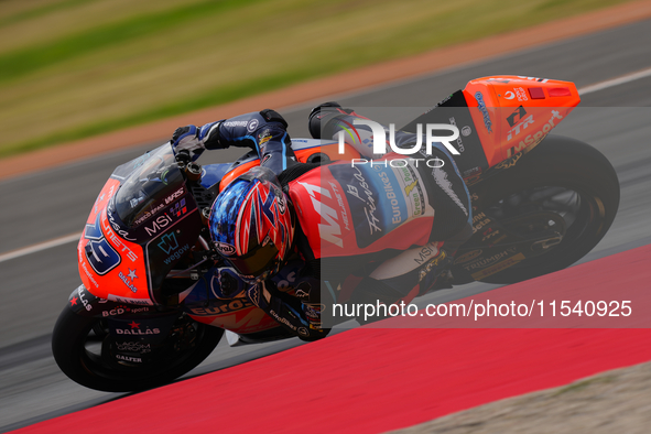 Ai Ogura (79) of Japan and Mt Helmets - Msi Boscoscuro during the race day of the Gran Premio GoPro de Aragon at Motorland Aragon Circuit on...