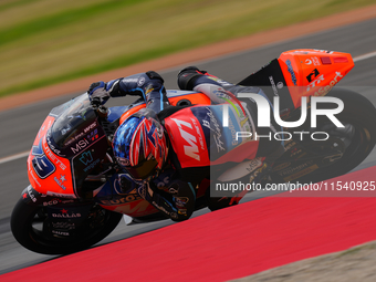 Ai Ogura (79) of Japan and Mt Helmets - Msi Boscoscuro during the race day of the Gran Premio GoPro de Aragon at Motorland Aragon Circuit on...