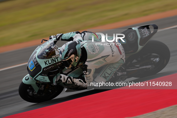 Jorge Navarro (9) of Spain and Klint Forward Factory Team Ducati during the race day of the Gran Premio GoPro de Aragon at Motorland Aragon...