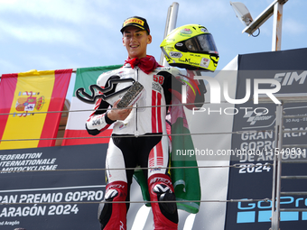 Luca Lunetta (58) of Italy and Sic58 Squadra Corse Honda during the race day of the Gran Premio GoPro de Aragon at Motorland Aragon Circuit...