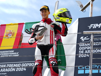 Luca Lunetta (58) of Italy and Sic58 Squadra Corse Honda during the race day of the Gran Premio GoPro de Aragon at Motorland Aragon Circuit...