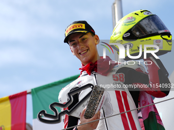 Luca Lunetta (58) of Italy and Sic58 Squadra Corse Honda during the race day of the Gran Premio GoPro de Aragon at Motorland Aragon Circuit...