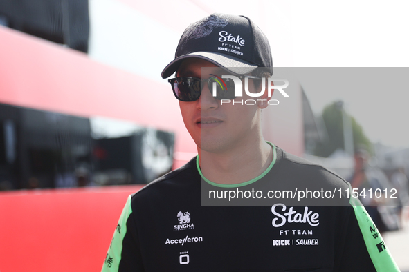 Zhou Guanyu of Kick Sauber before the Formula 1 Italian Grand Prix at Autodromo Nazionale di Monza in Monza, Italy on September 1, 2024. 