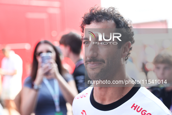 Daniel Ricciardo of RB before the Formula 1 Italian Grand Prix at Autodromo Nazionale di Monza in Monza, Italy on September 1, 2024. 