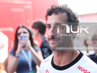 Daniel Ricciardo of RB before the Formula 1 Italian Grand Prix at Autodromo Nazionale di Monza in Monza, Italy on September 1, 2024. (