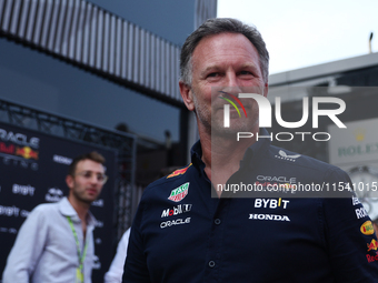 Christian Horner before the Formula 1 Italian Grand Prix at Autodromo Nazionale di Monza in Monza, Italy on September 1, 2024. (