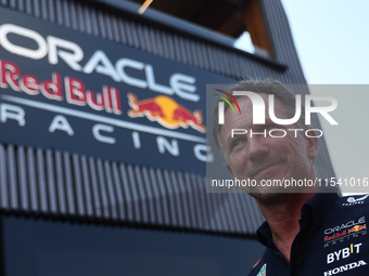 Christian Horner before the Formula 1 Italian Grand Prix at Autodromo Nazionale di Monza in Monza, Italy on September 1, 2024. (