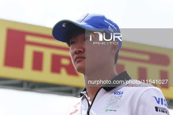 Yuki Tsunoda of RB before the Formula 1 Italian Grand Prix at Autodromo Nazionale di Monza in Monza, Italy on September 1, 2024. 