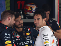 Sergio Perez of Red Bull Racing before the Formula 1 Italian Grand Prix at Autodromo Nazionale di Monza in Monza, Italy on September 1, 2024...