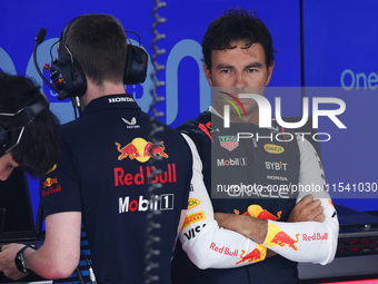 Sergio Perez of Red Bull Racing before the Formula 1 Italian Grand Prix at Autodromo Nazionale di Monza in Monza, Italy on September 1, 2024...