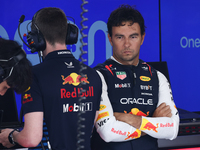 Sergio Perez of Red Bull Racing before the Formula 1 Italian Grand Prix at Autodromo Nazionale di Monza in Monza, Italy on September 1, 2024...