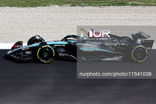 George Russell of Mercedes before the Formula 1 Italian Grand Prix at Autodromo Nazionale di Monza in Monza, Italy on September 1, 2024. 