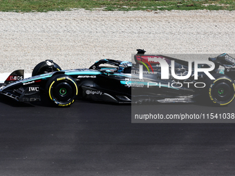 George Russell of Mercedes before the Formula 1 Italian Grand Prix at Autodromo Nazionale di Monza in Monza, Italy on September 1, 2024. (