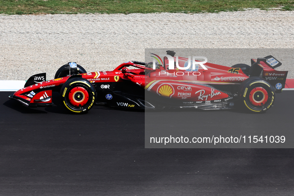 Charles Leclerc of Ferrari before the Formula 1 Italian Grand Prix at Autodromo Nazionale di Monza in Monza, Italy on September 1, 2024. 