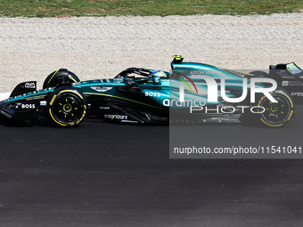 Fernando Alonso of Aston Martin Aramco before the Formula 1 Italian Grand Prix at Autodromo Nazionale di Monza in Monza, Italy on September...