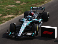 George Russell of Mercedes during the Formula 1 Italian Grand Prix at Autodromo Nazionale di Monza in Monza, Italy on September 1, 2024. (