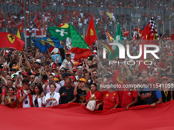 Fans after the Formula 1 Italian Grand Prix at Autodromo Nazionale di Monza in Monza, Italy on September 1, 2024. (