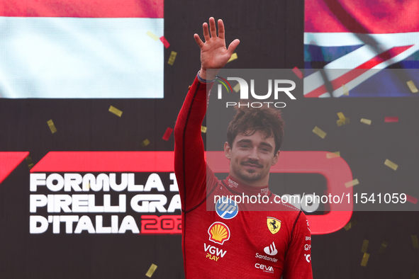 Charles Leclerc of Ferrari after the Formula 1 Italian Grand Prix at Autodromo Nazionale di Monza in Monza, Italy on September 1, 2024. 