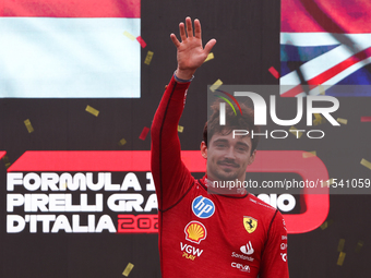 Charles Leclerc of Ferrari after the Formula 1 Italian Grand Prix at Autodromo Nazionale di Monza in Monza, Italy on September 1, 2024. (