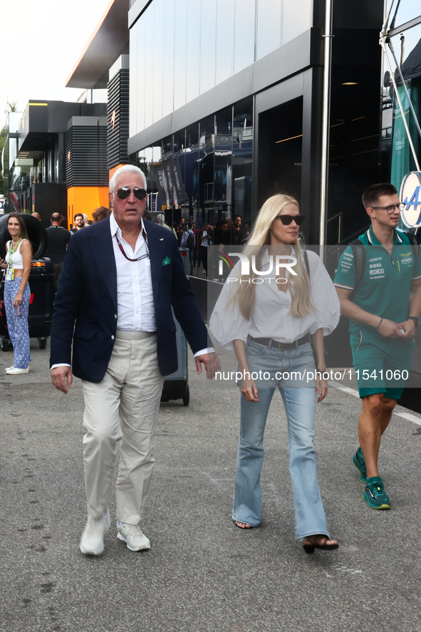 Raquel Diniz and Lawrence Stroll after the Formula 1 Italian Grand Prix at Autodromo Nazionale di Monza in Monza, Italy on September 1, 2024...