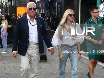 Raquel Diniz and Lawrence Stroll after the Formula 1 Italian Grand Prix at Autodromo Nazionale di Monza in Monza, Italy on September 1, 2024...