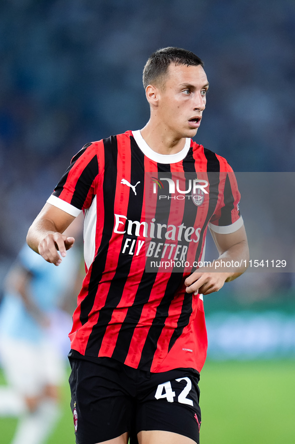 Filippo Terracciano of AC Milan looks on during the Serie A Enilive match between SS Lazio and AC Milan at Stadio Olimpico on Aug 31, 2024 i...