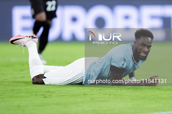 Boulaye Dia of SS Lazio reacts during the Serie A Enilive match between SS Lazio and AC Milan at Stadio Olimpico on Aug 31, 2024 in Rome, It...